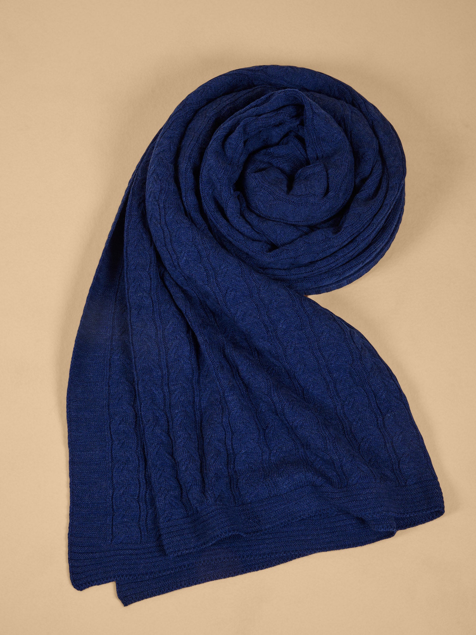 Woollen Knitted Imperial Blue Blanket