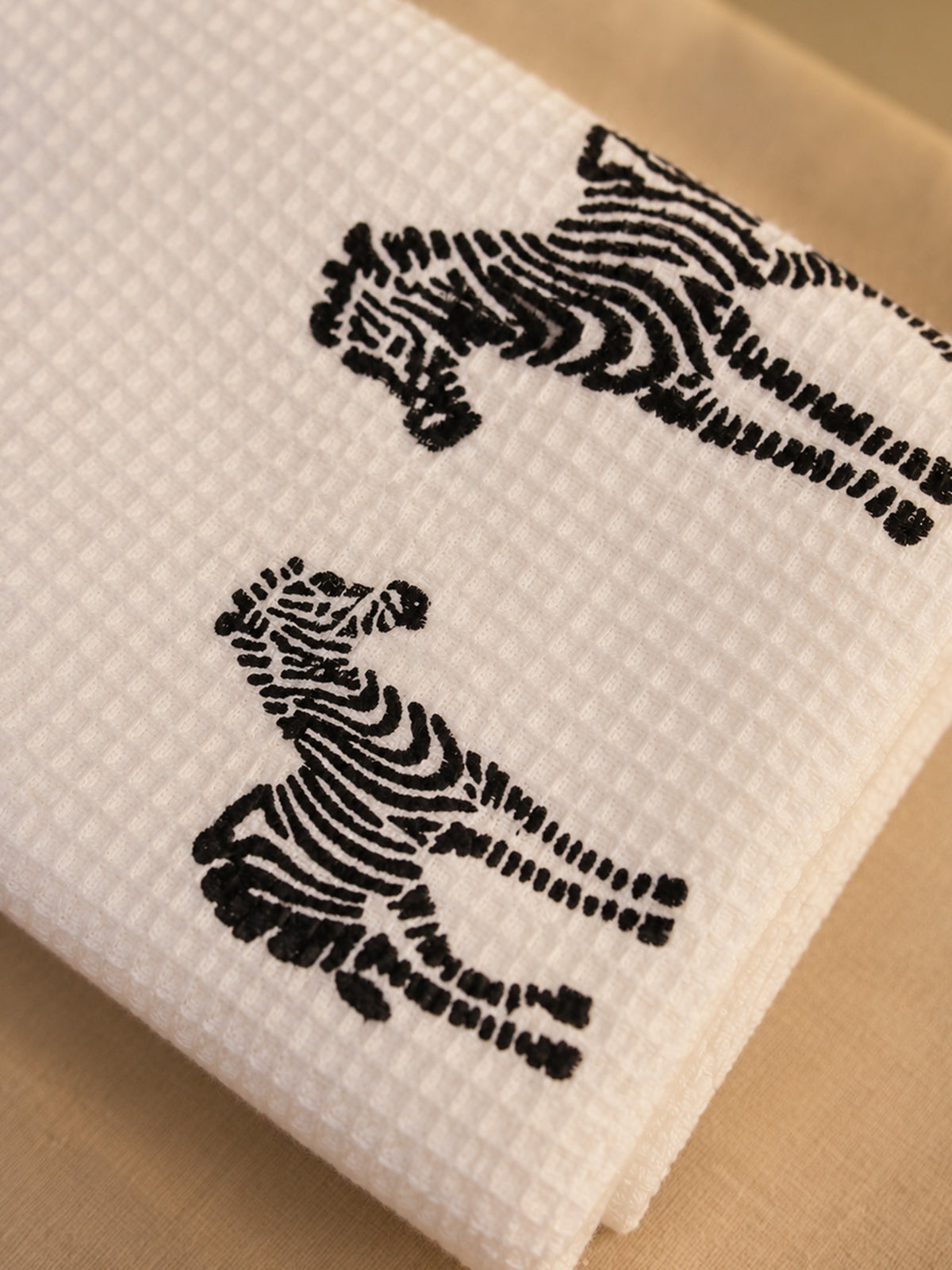 Zebra Waffle Hand Towel (Set Of 2)