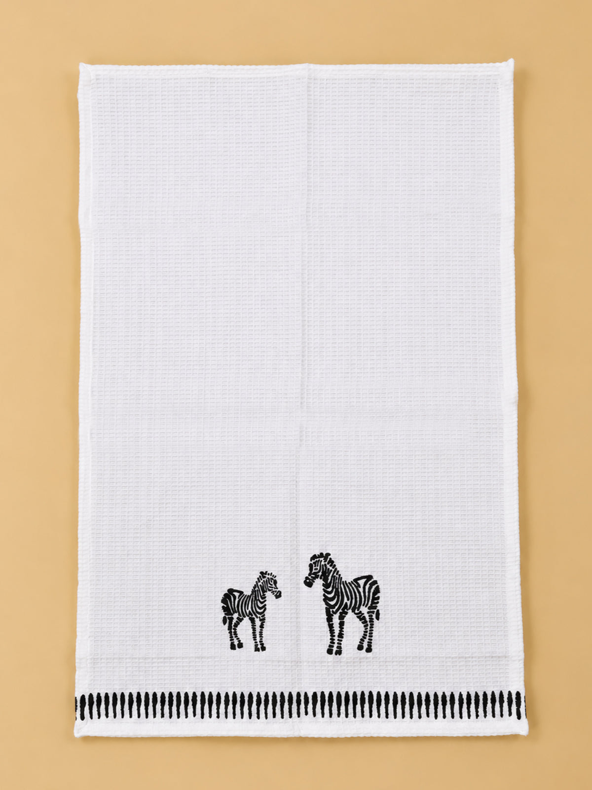 Zebra Waffle Hand Towel (Set Of 2)