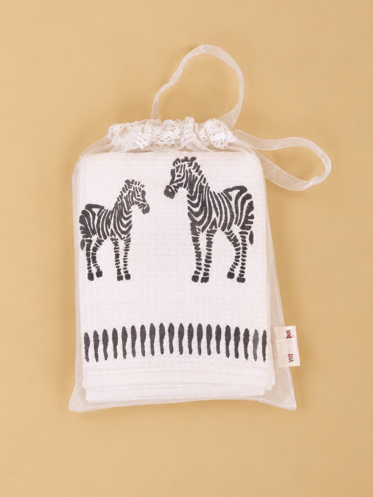 Zebra Waffle Hand Towel (Set Of 2)