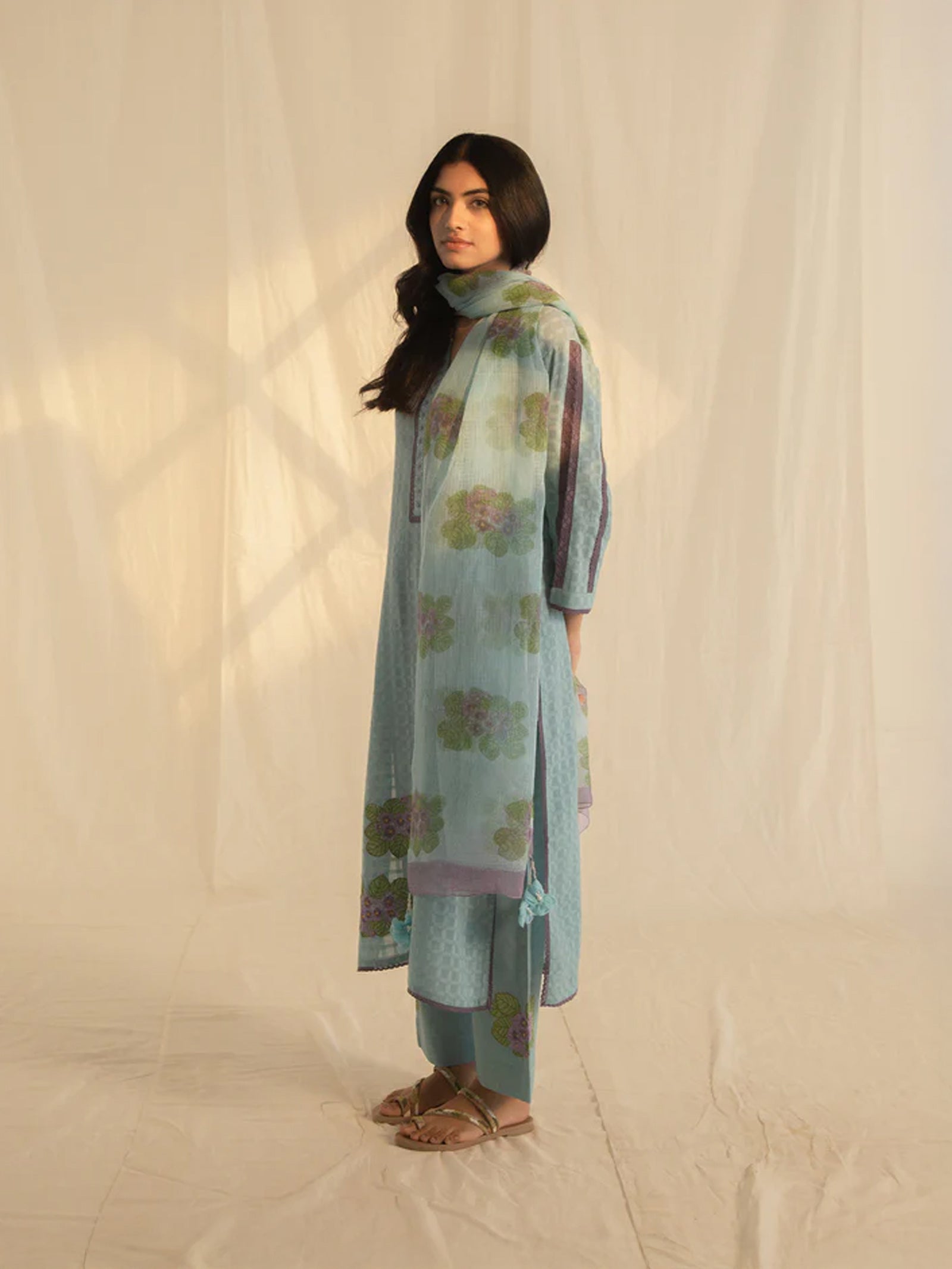 African Violet Kota Dupatta