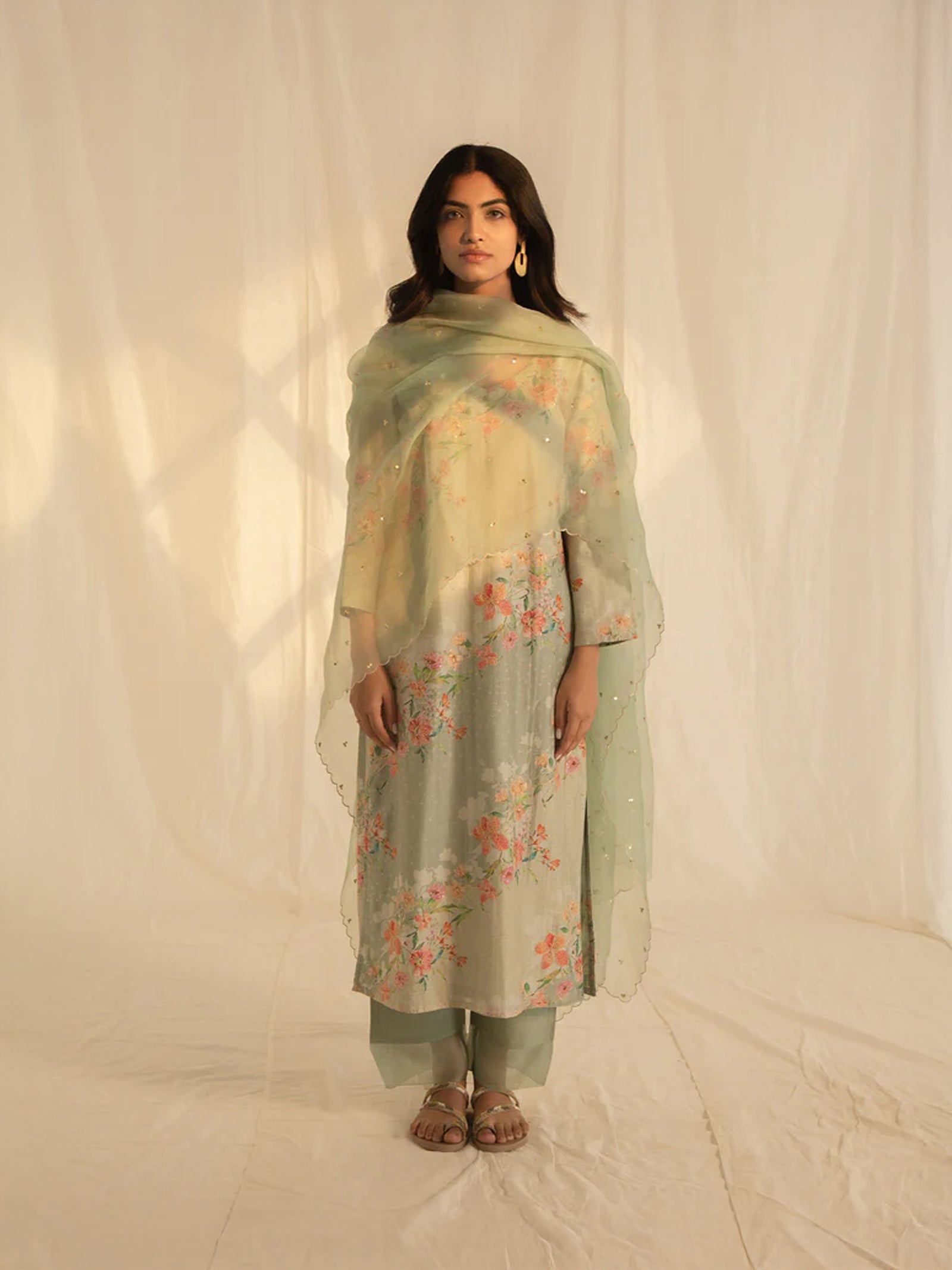 Bandhani Bel Chanderi Kurta