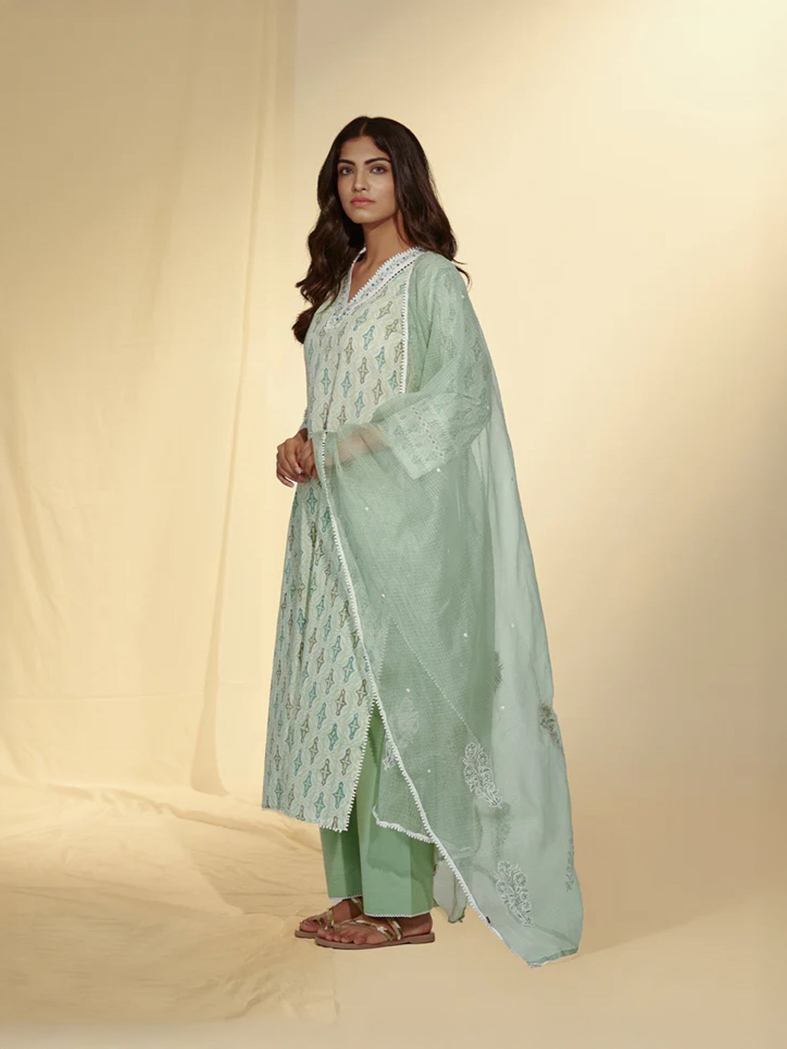 Hint Of Mint Cotton Kurta