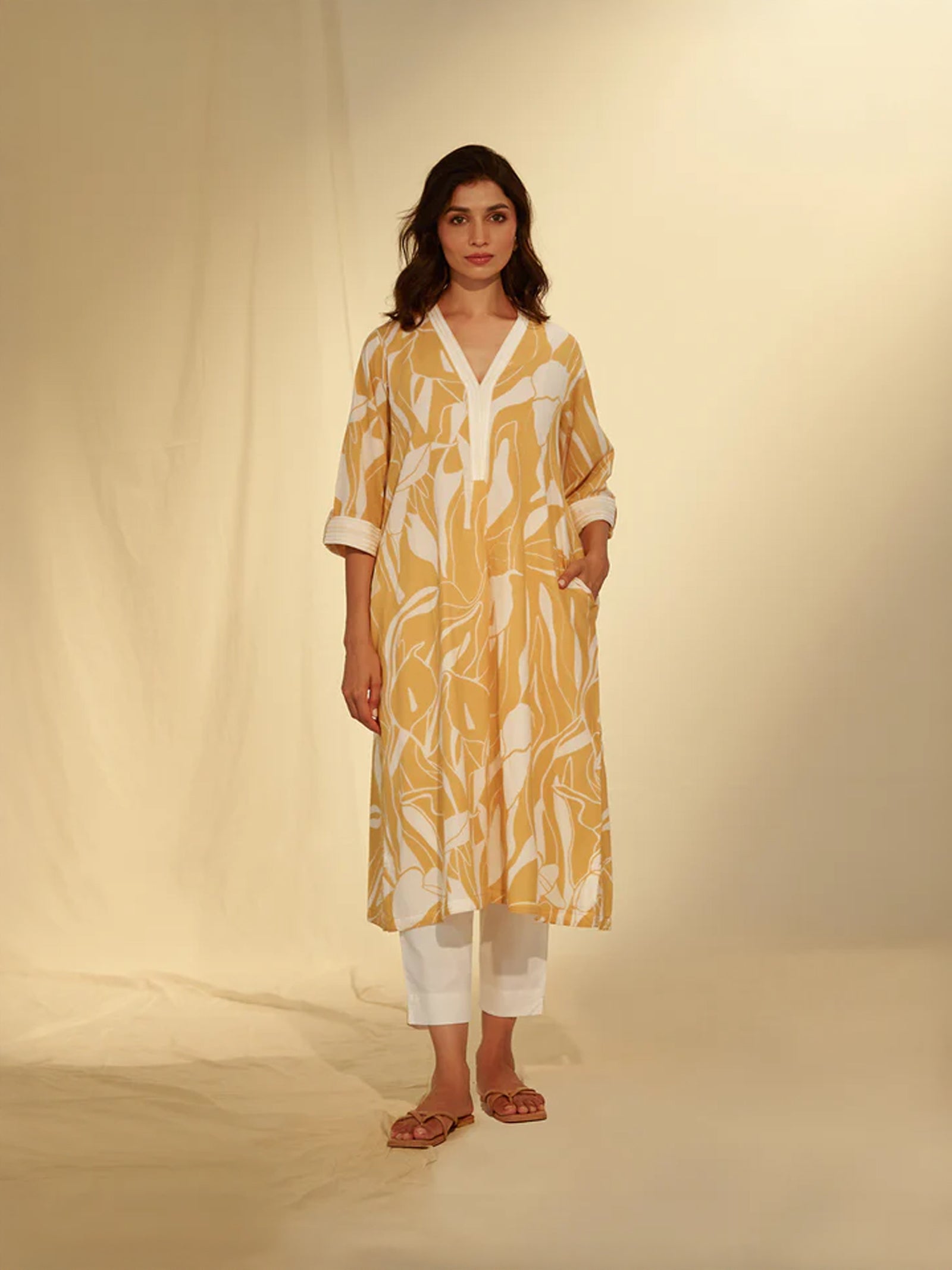 Oatmeal Cotton Kurta