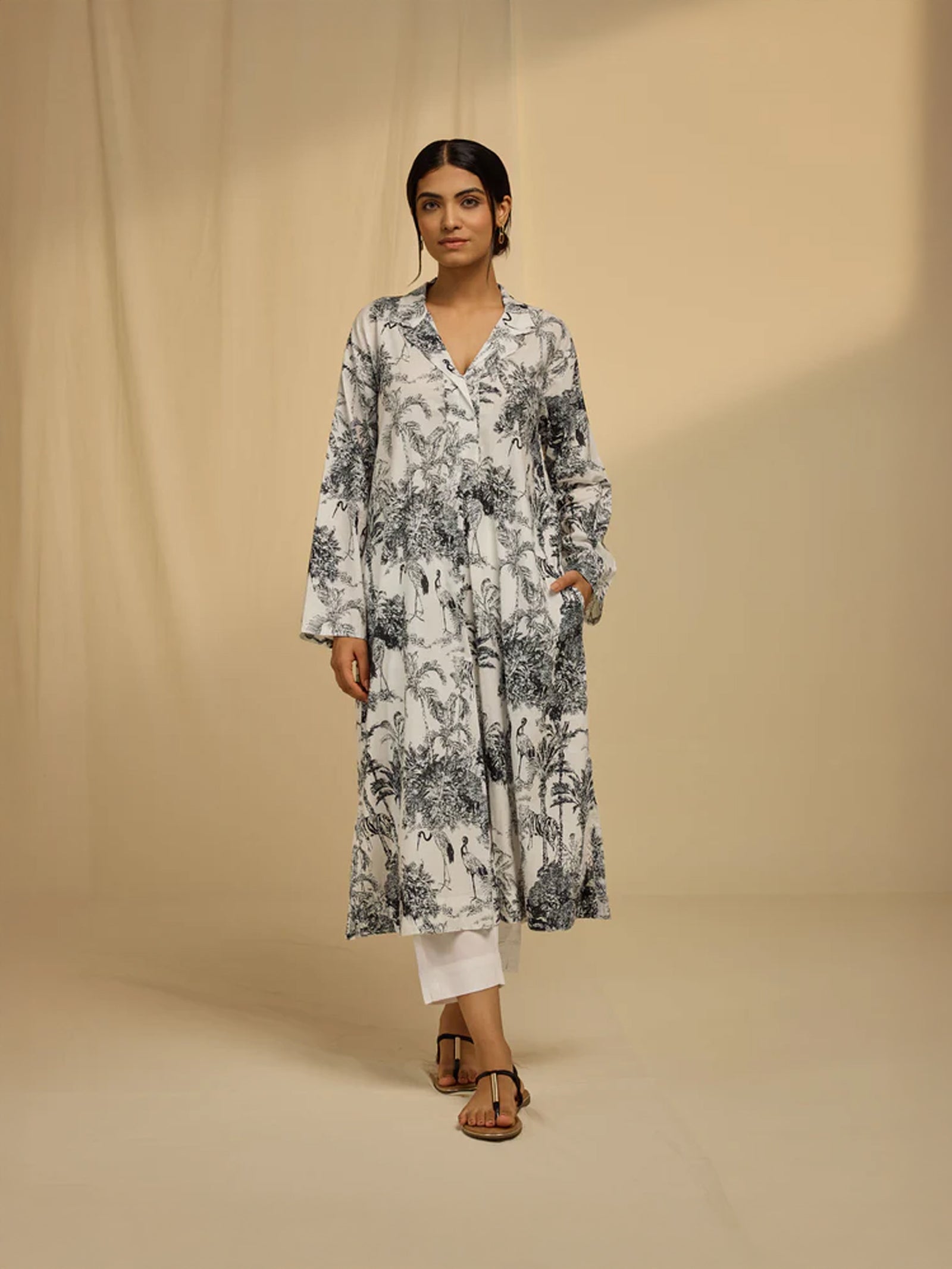 Tiger Trees Voile Kurta