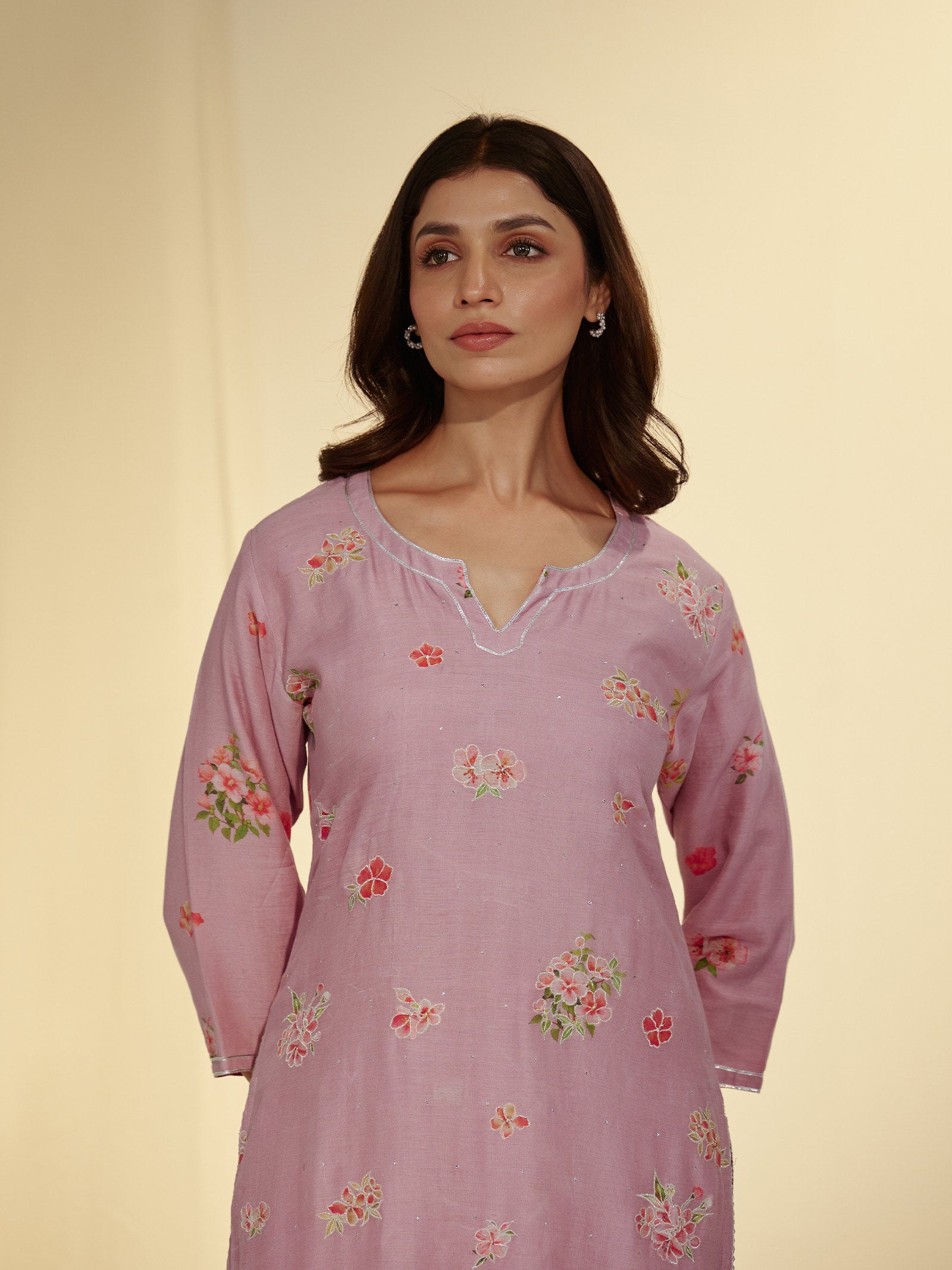 Just Mauve Chanderi Kurta