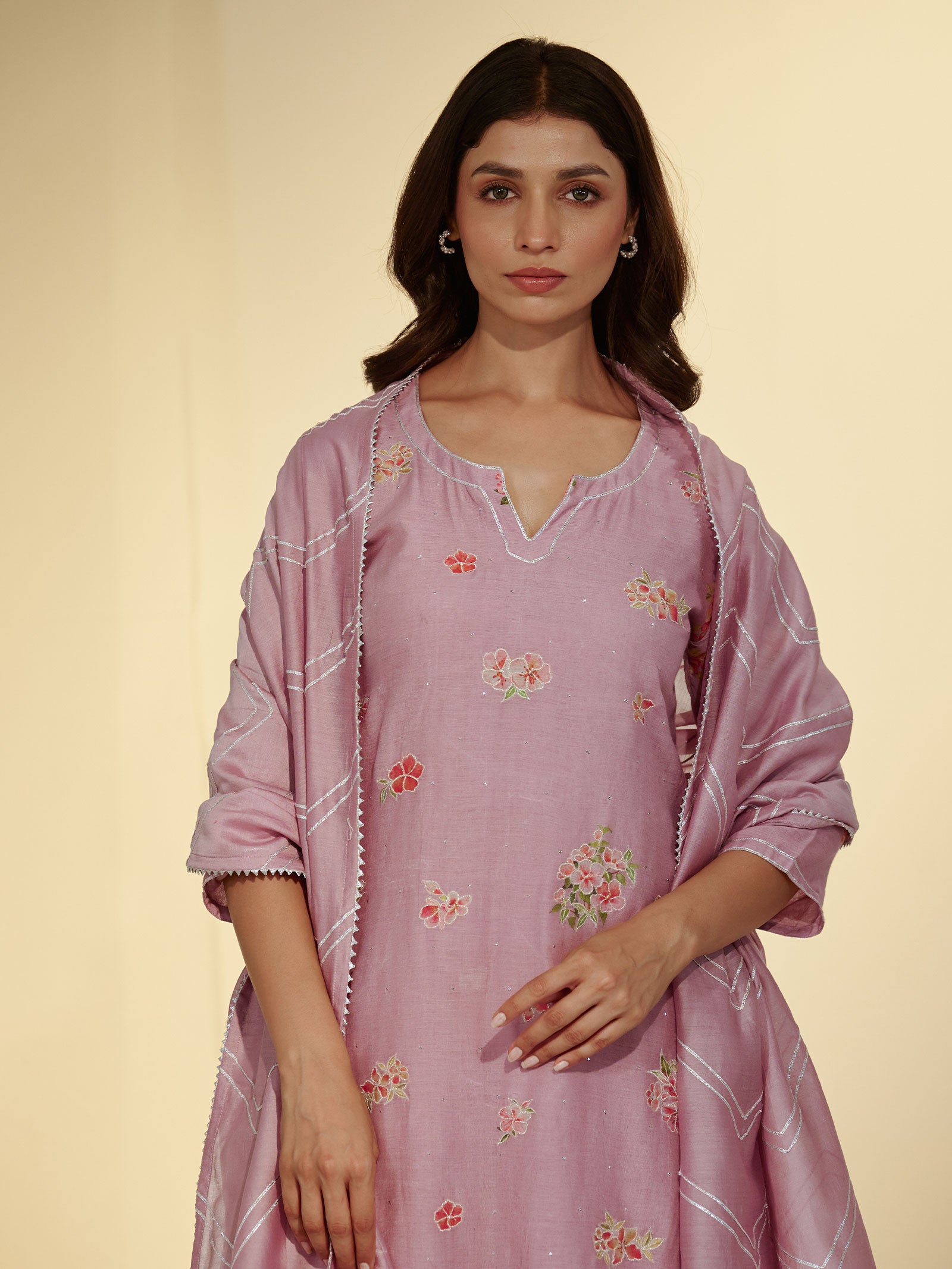 Just Mauve Chanderi Kurta