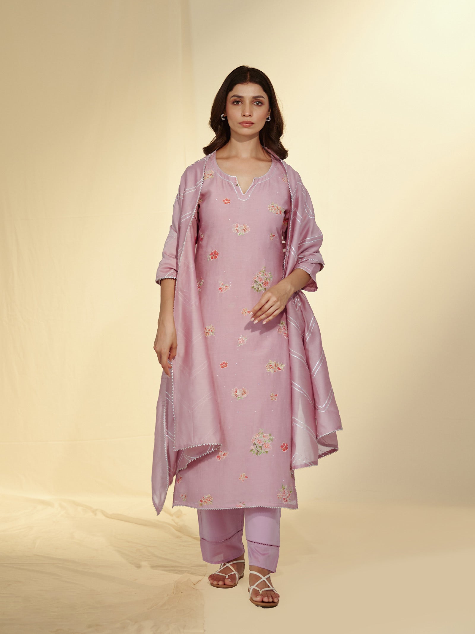 Just Mauve Chanderi Kurta