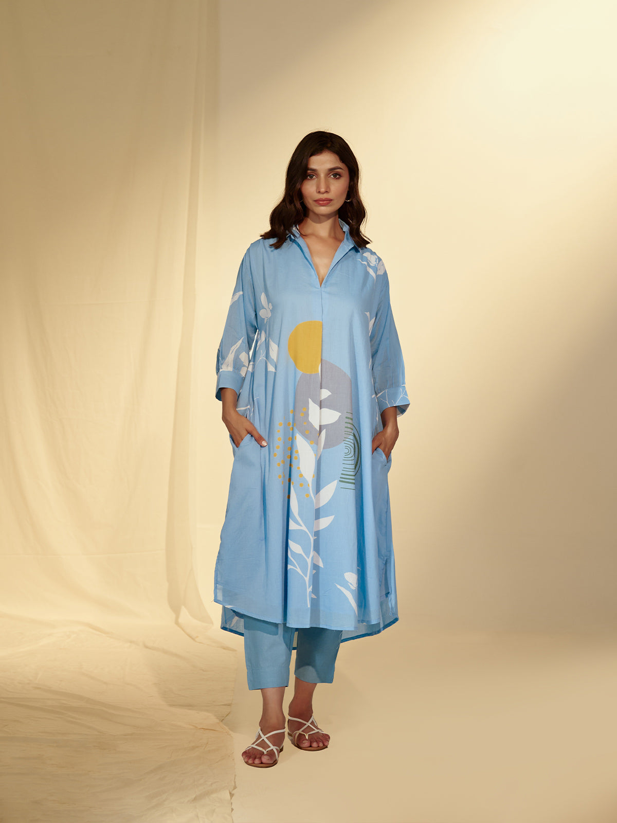 Boho Blue Voile Kurta