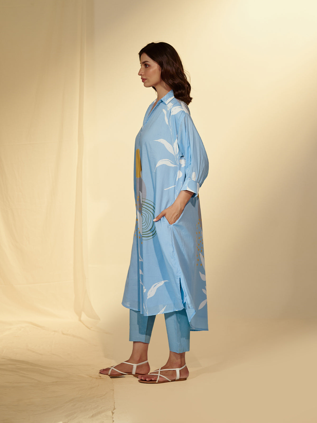 Boho Blue Voile Kurta