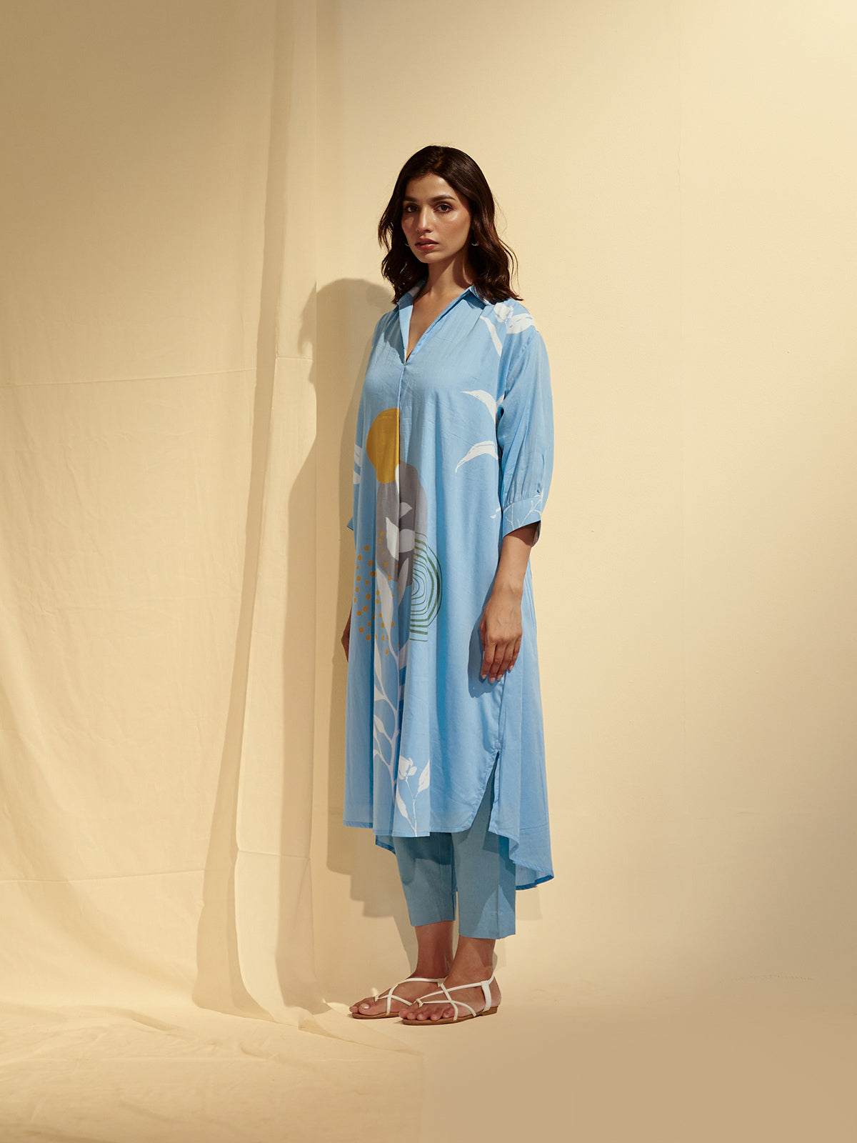 Boho Blue Voile Kurta