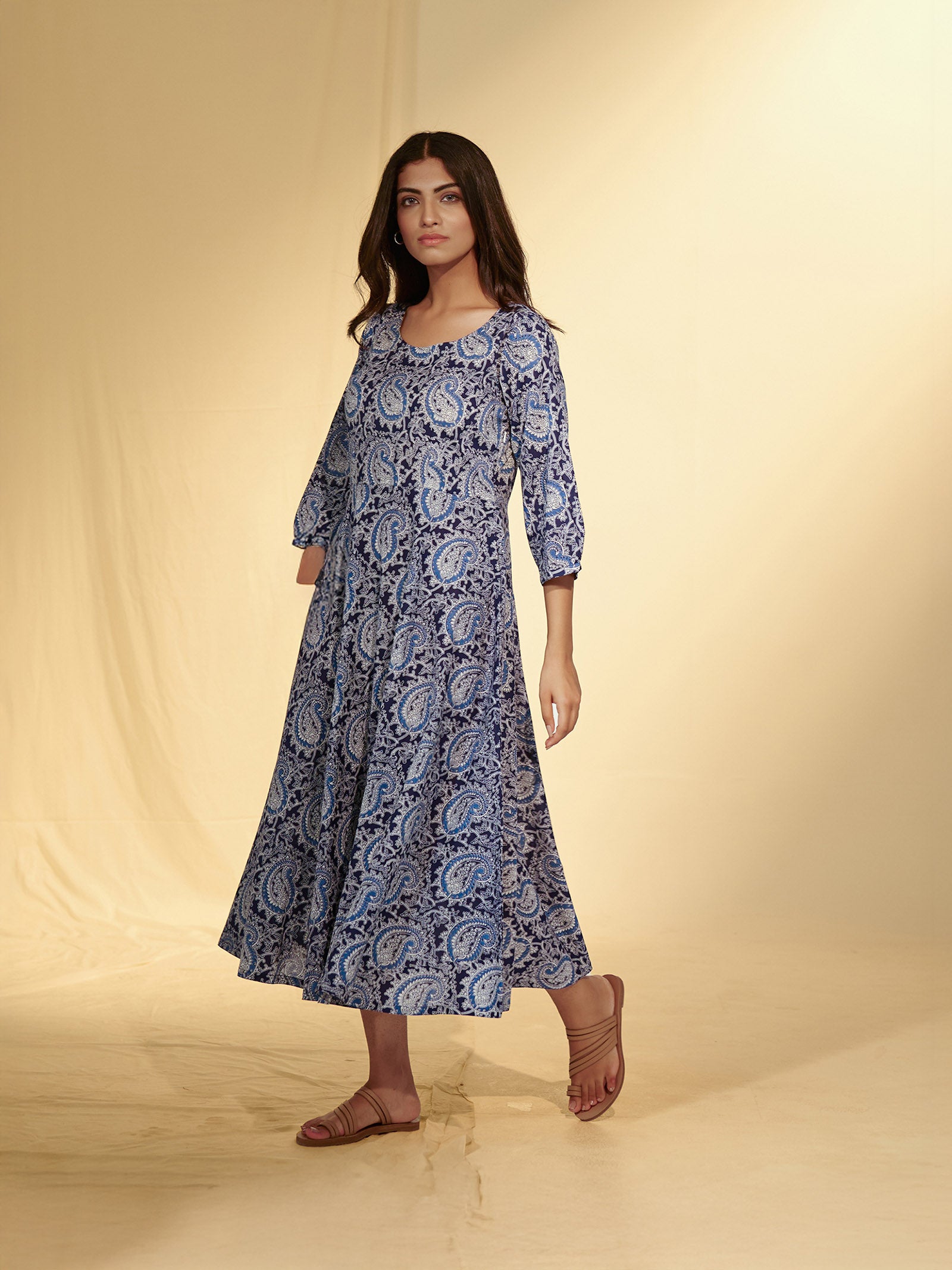 Paisley Blue Cotton Dress