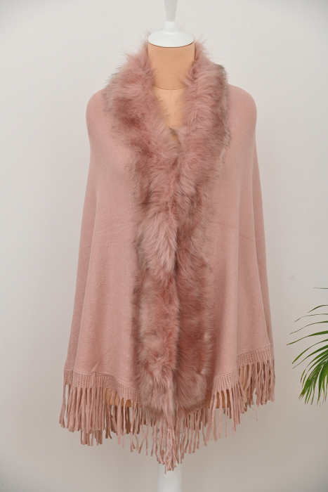 Fur Cape Blush Pink