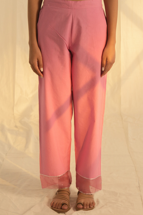 Think Pink Cotton Straight Pant