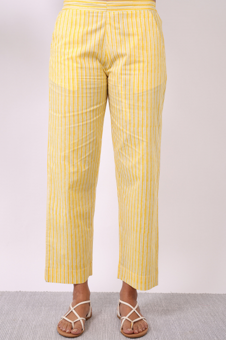 Simply White Cotton Straight Pant