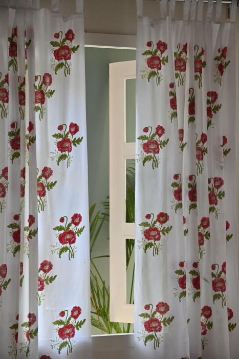 Red Poppies Small Curtain