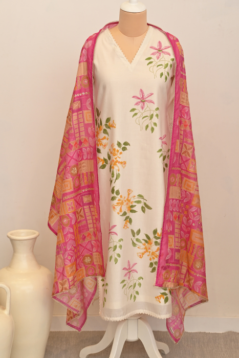 Festive Mustard Chanderi Dupatta