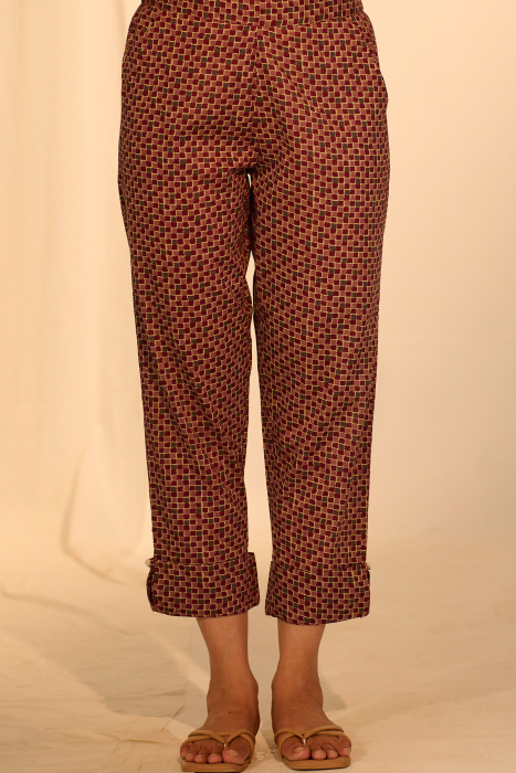 Small Box Voile Straight Pant