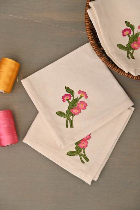 Pink Pimpernel Luncheon Napkin Set Of 6