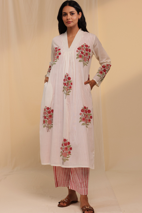 Red Rouge Voile Kurta