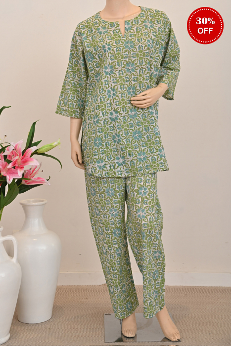 Sea Glass Cotton Night Suit